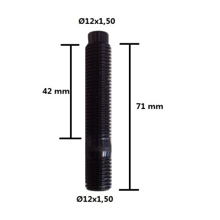 Steel wheel lug 12X1.50