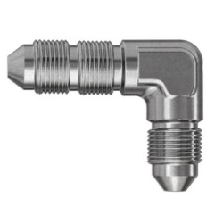 Adaptateur 3/8X24 UNF mâle/mâle 90º convexe Inox