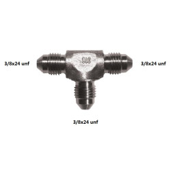 Té mâle 3 voies 3/8x24 UNF acier zingué